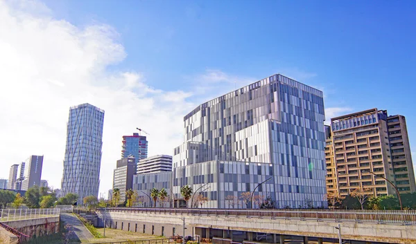 Modern Buildings Diagonal Mar Barcelona Catalunya Spain Europe Stock Photo