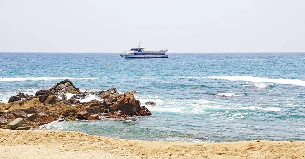 Plaj Kasaba Lloret Mar Girona Katalunya Spanya Avrupa — Stok fotoğraf