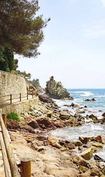 Beach Town Lloret Mar Girona Catalunya Spain Europe — Zdjęcie stockowe