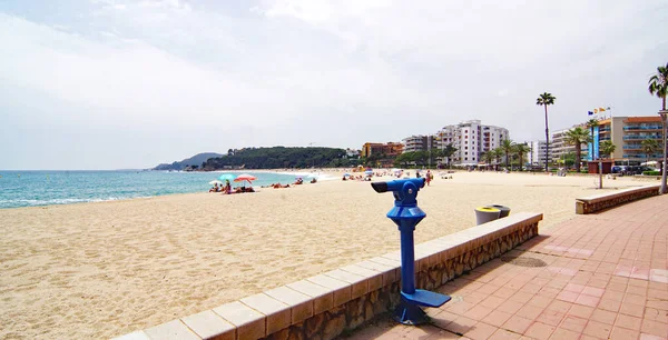 Пляж Город Lloret Mar Жирона Каталония Испания Европа — стоковое фото