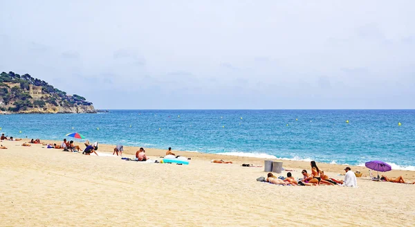 Παραλία Και Πόλη Lloret Mar Girona Catalunya Ισπανία Ευρώπη — Φωτογραφία Αρχείου