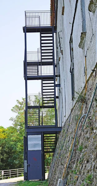 Exterior or emergency staircase of a building