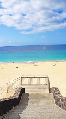 Jandia 'daki Morro Jable Plajı, Fuerteventura, Las Palmas, Kanarya Adaları, İspanya, Avrupa