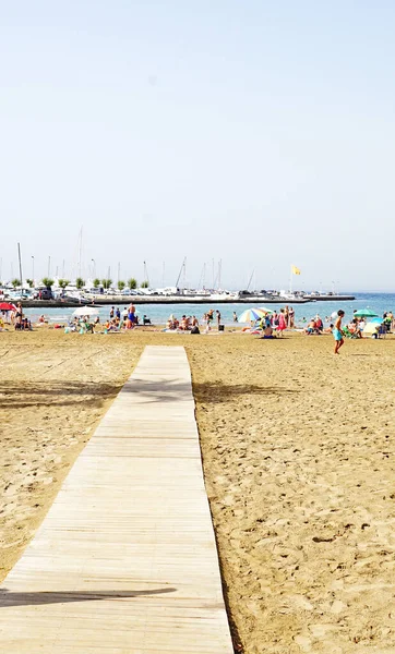 Passerella Sulla Spiaggia Rosas Girona Catalogna Spagna Europa — Foto Stock