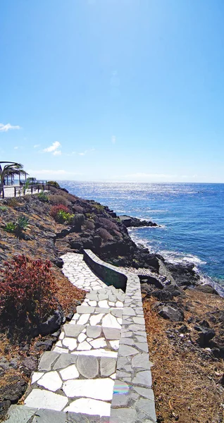 Promenade Zwembaden Van Caleta Valverde Hierro Santa Cruz Tenerife Canarische — Stockfoto