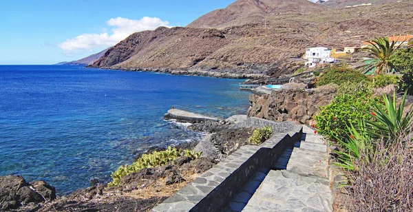 Promenade Zwembaden Van Caleta Valverde Hierro Santa Cruz Tenerife Canarische — Stockfoto