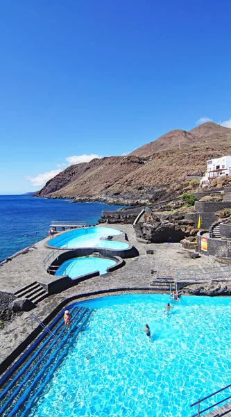 Promenade Zwembaden Van Caleta Valverde Hierro Santa Cruz Tenerife Canarische — Stockfoto