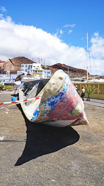 Migrant Boats Port Restinga Hierro Canary Islands Spain Europe — Stock Photo, Image