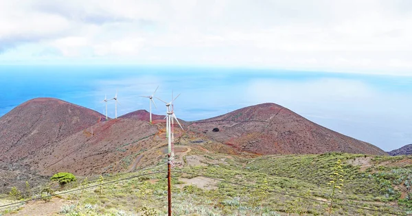 Windmolenpark Top Van Berg Villa Valverde Hierro Santa Cruz Tenerife — Stockfoto