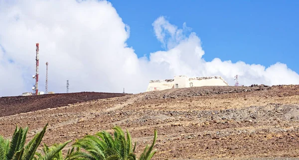 Antenas Topo Uma Colina Fuerteventura Ilhas Canárias Espanha Europa — Fotografia de Stock