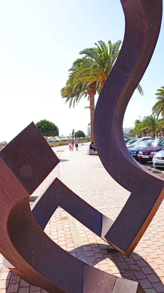 Morro Jable Vuurtoren Sculpturen Strand Jandia Fuerteventura Las Palmas Canarische — Stockfoto