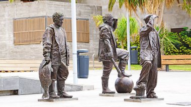 Fuerteventura, Kanarya Adaları, İspanya ve Avrupa 'daki Morro Jable mahallesinde süslü heykeller