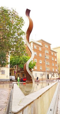 Nou Barris, Barselona, Katalunya, İspanya, Avrupa 'daki La Flama Heykeli