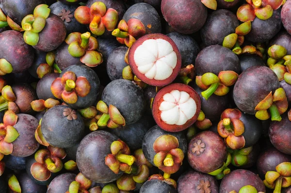 Fresh organic mangosteen Thai fruit. — Stock Photo, Image