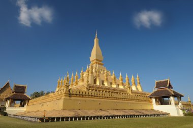Altın tapınak mimarisi, vientienne, laos.