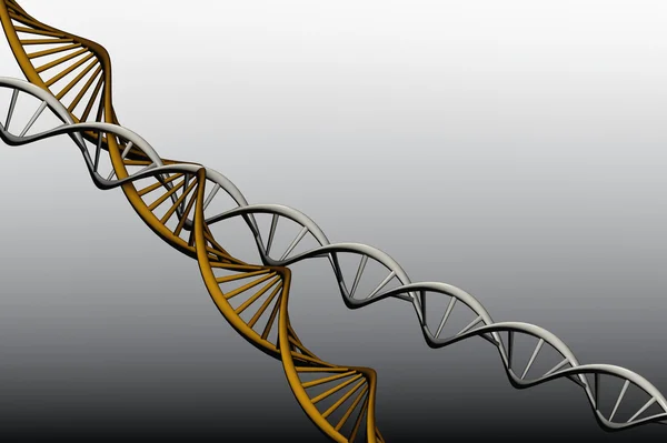 Modello 3 D di DNA contorto . — Foto Stock