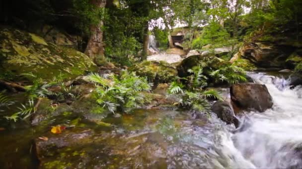 Dolly: Beautiful waterfall in tropical forest, Thailand., HD 1080P. — Stock Video