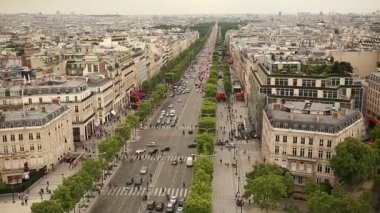 Champs elysees paris Fransa havadan görünümü