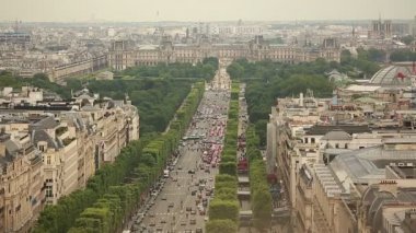 Champs elysees paris Fransa havadan görünümü