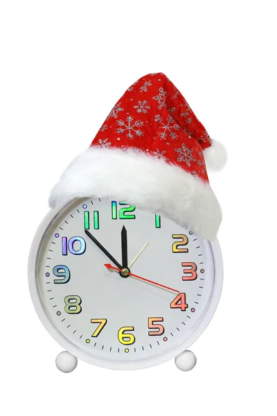 Horloge en chapeau de Père Noël — Photo