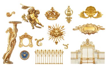 Golden detail to Versailles castle clipart