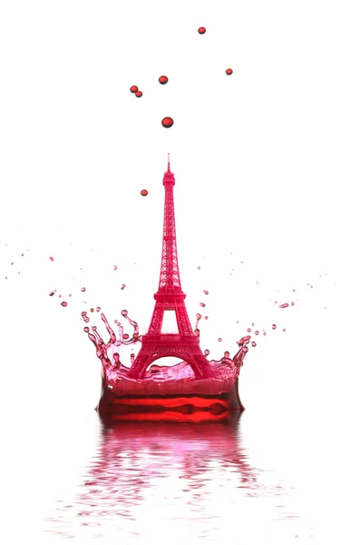 Eiffel Tower in drops of water — Stock Photo, Image