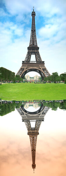 Eiffel Tower with reflection in water