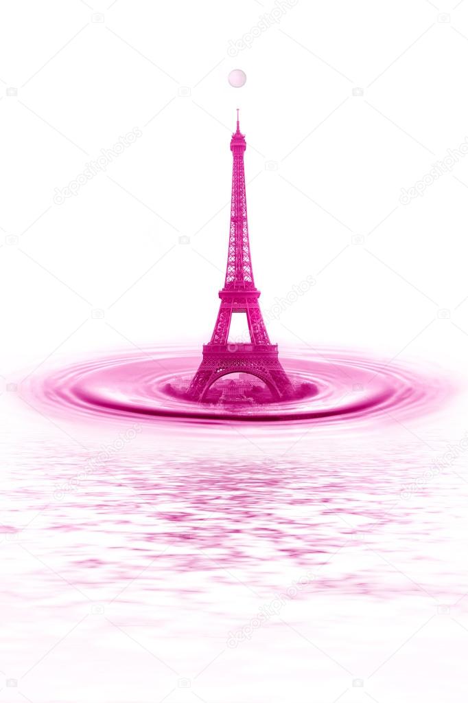 Eiffel Tower in drops of water