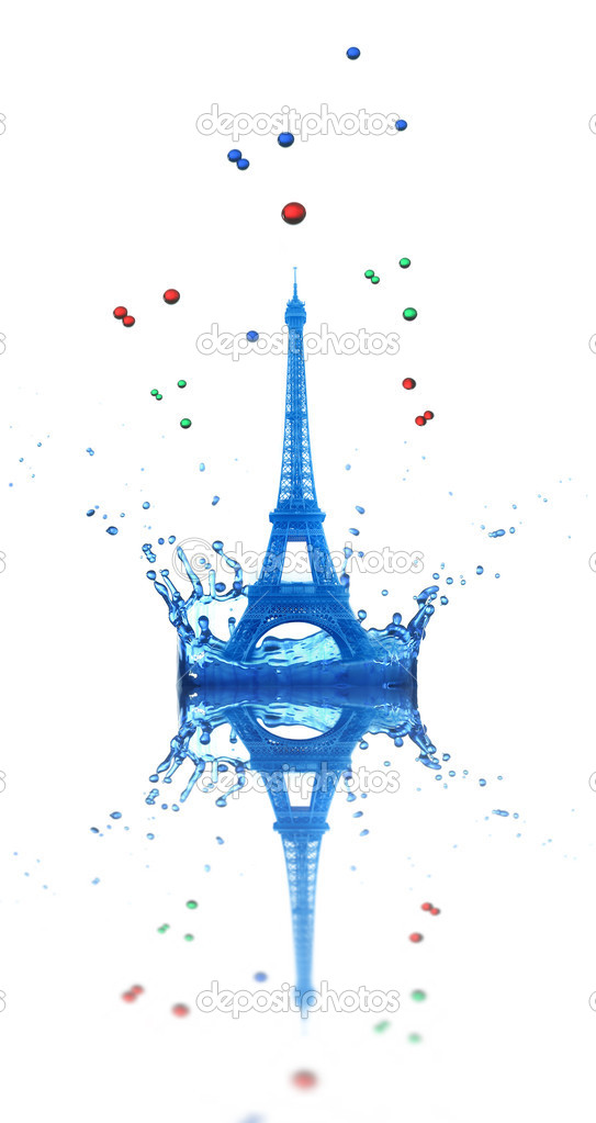 Eiffel Tower in drops of water