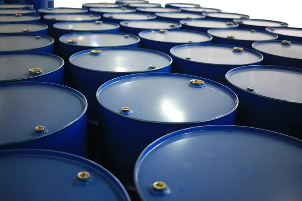 Blue barrels — Stock Photo, Image