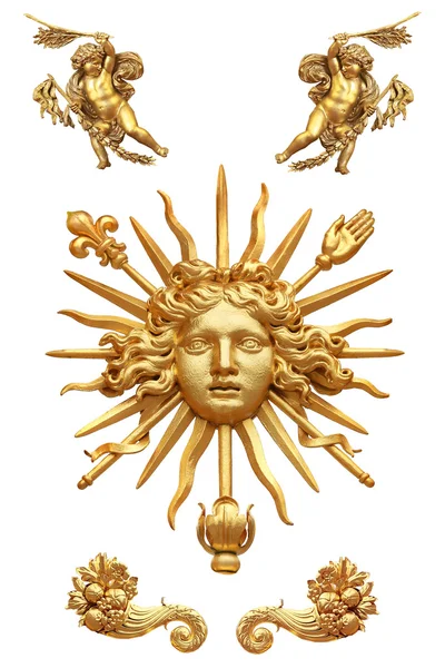 Szczegóły złoty ogrodzenia Pałacu Wersalskiego — Zdjęcie stockowe
