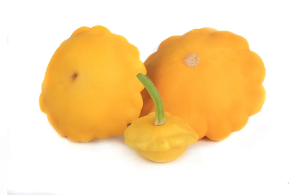 Three yellow bush pumpkins — Stock Photo, Image