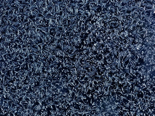 Маленькие Кусочки Льда Время Большого Мороза Стекле — стоковое фото