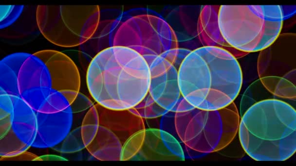 Lumières Clignotantes Colorées Festives Sur Écran Noir — Video