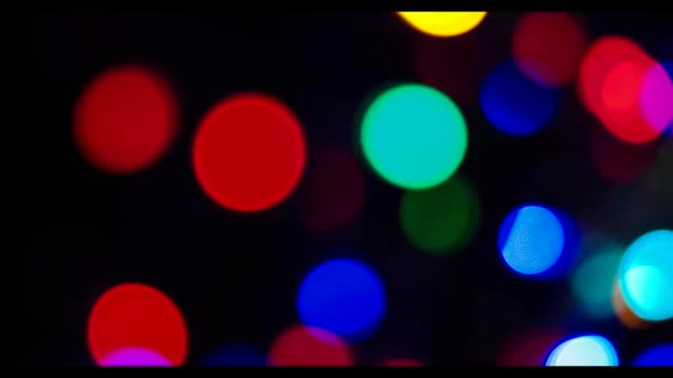 Luces Intermitentes Coloridas Festivas Pantalla Negra — Vídeos de Stock