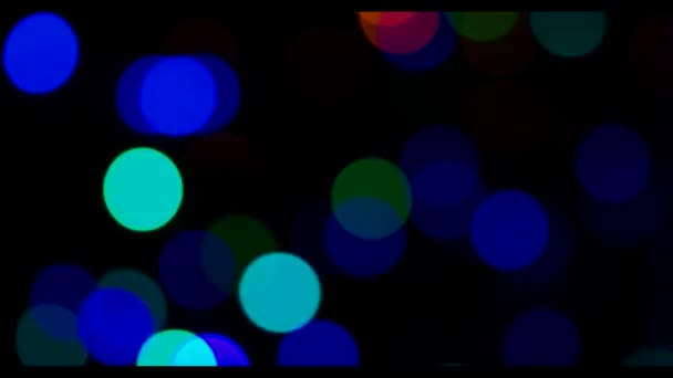 Luzes Piscando Coloridas Festivas Tela Preta — Vídeo de Stock