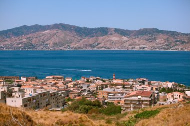 Calabrian view on Messina strait clipart