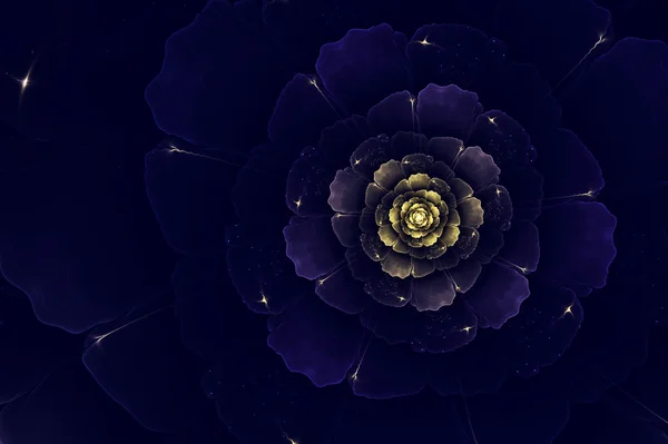 Blue fractal dahlia — Stock Photo, Image