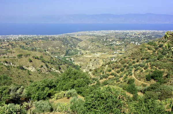 Vista sobre Reggio Calabria de Aspromonte — Fotografia de Stock