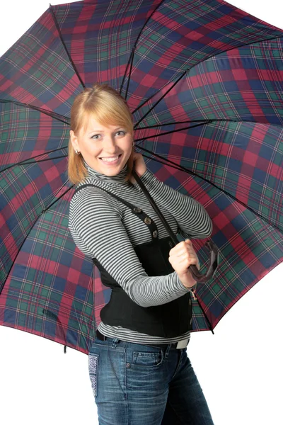 Happy girl with umbrella Stock Image