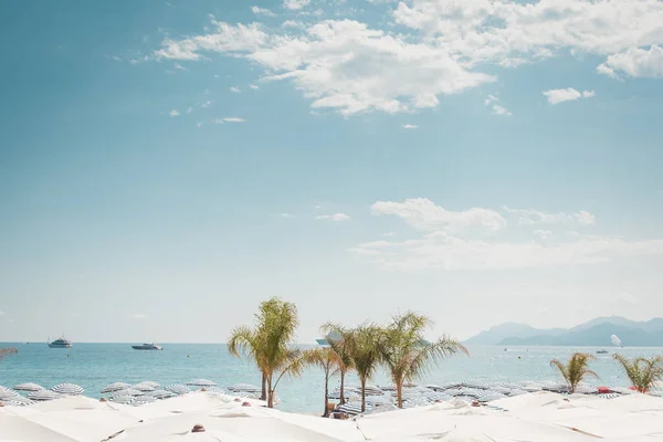Heller Tag Strand Cannes Côte Azur — Stockfoto