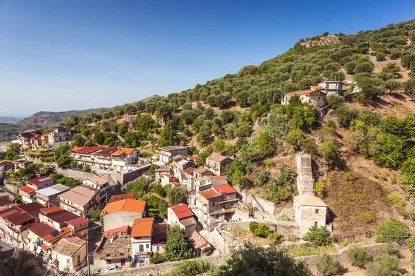 Boerendorp Bagaladi Aan Voet Van Aspromonte Calabrië Uitzicht Van Bovenaf — Stockfoto