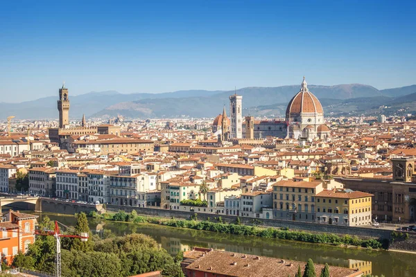 Blick Auf Florenz Von Der Piazzale Michelangelo Florenz Italien Bei — Stockfoto