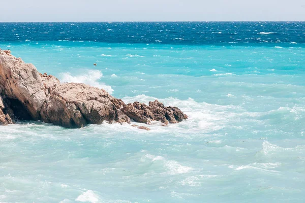 Rock Azure Sea Nice France French Riviera Minimalistic Mood — Photo