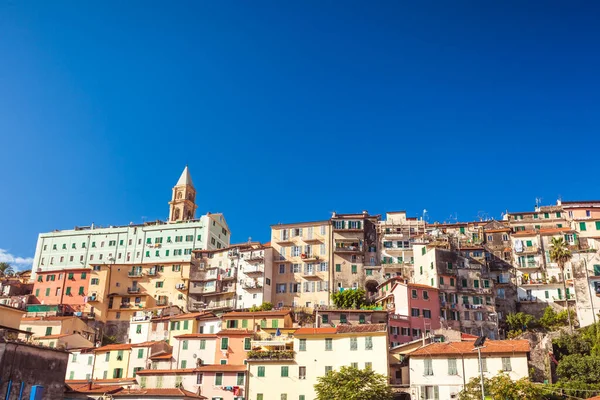 Conglomeration Old Vintage Colorful Houses Named Borgo Hilltop Ventimiglia Region — Stockfoto