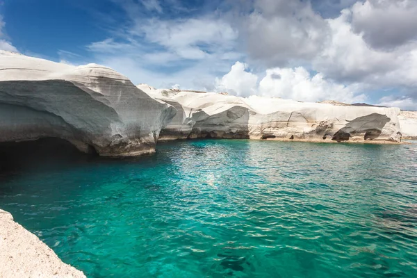 Luna Landsacpe También Conocido Como Playa Sarakiniko Isla Milos Grecia — Foto de Stock