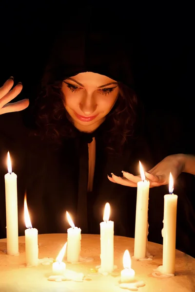 Soothsayer with candles — Stock Photo, Image