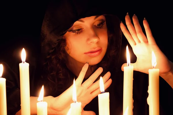 Soothsayer with candles — Stock Photo, Image