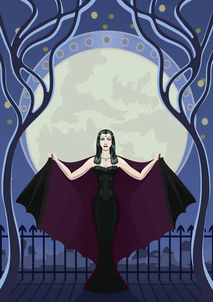 Vampiro en la noche — Archivo Imágenes Vectoriales