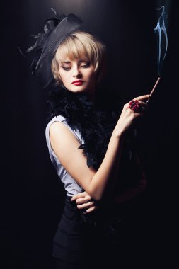 portre retro tarzı.